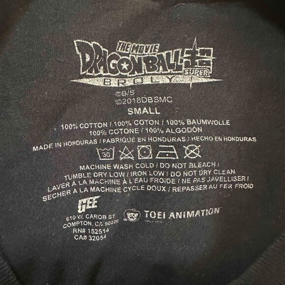 Dragon Ball Super The Movie Goku Broly Men's Black T Shirt Size Small Toei Anima - Picture 3 of 4